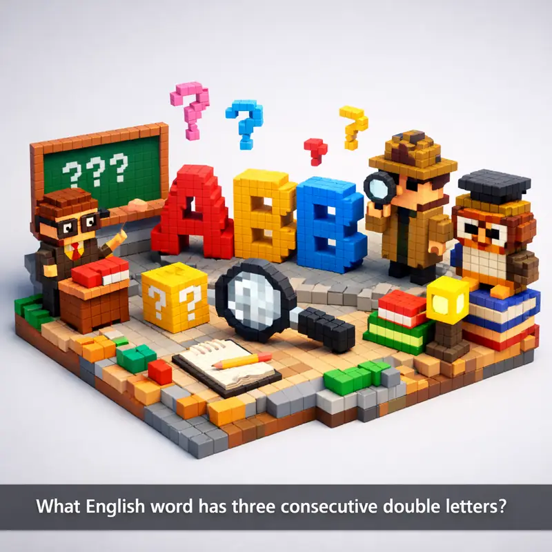 Double Double Riddle What English word has three consecutive double letters? — Riddle with ...