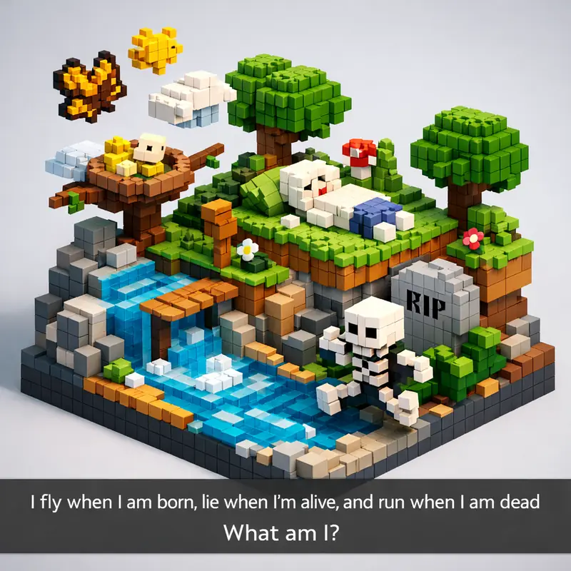 I fly when I am born, lie when I'm alive, and run when — Riddle with ...