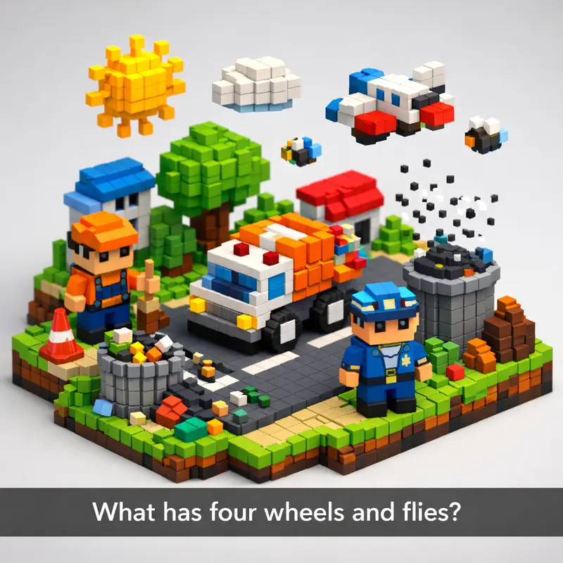 Four Wheeler Riddle What has four wheels and flies? β Riddle with Answer | DoRiddles