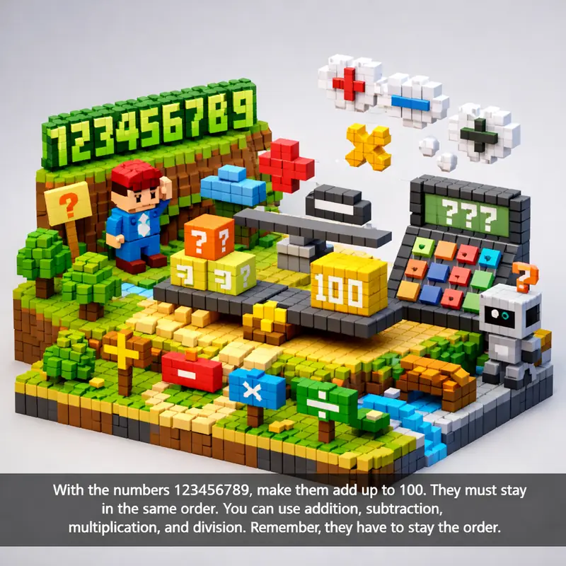 With the numbers 123456789, make them add up to 100. Th — Riddle with ...