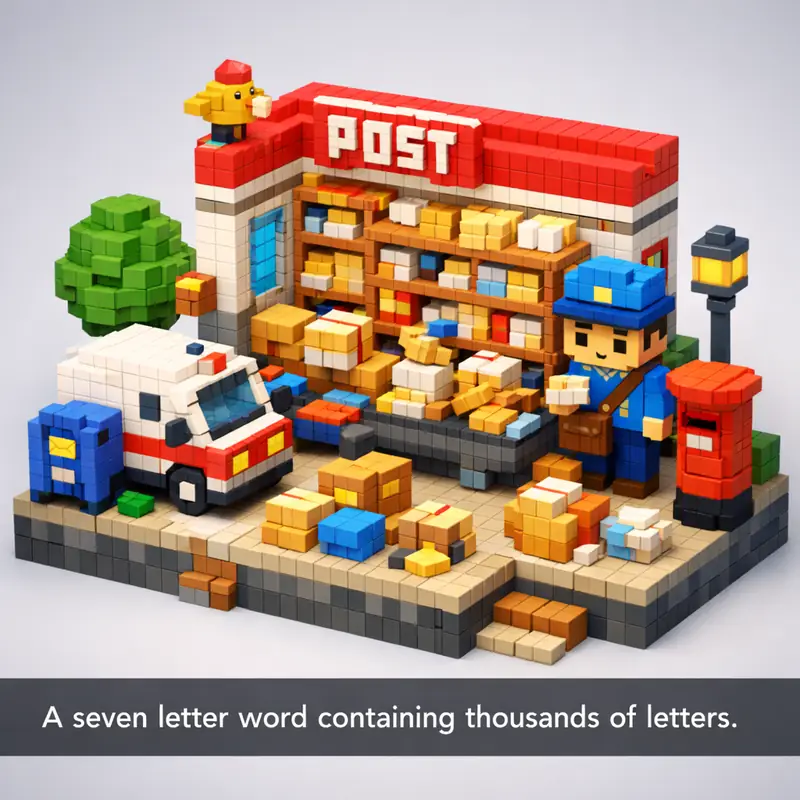 A seven letter word containing thousands of letters — Riddle with ...