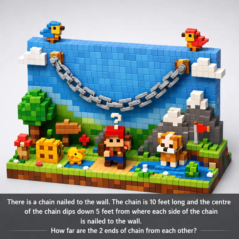 Metal Chain Riddle There is a chain nailed to the wall. The chain is 10 fe — Riddle with ...