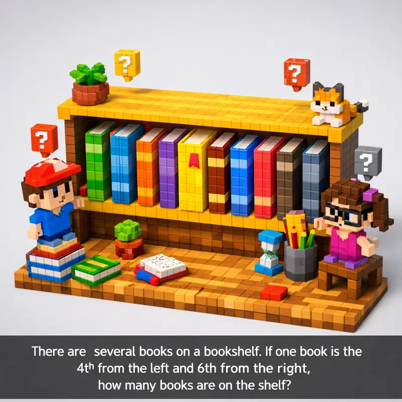 There are several books on a bookshelf. If one book is — Riddle with ...