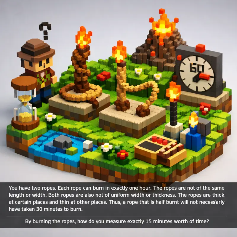 You have two ropes. Each rope can burn in exactly one h — Riddle with ...